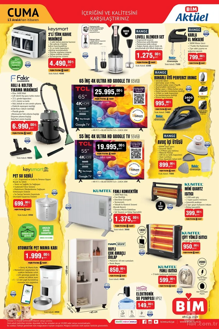 BİM aktüel 10-13 Aralık 2024 | 5 litre ayçiçek yağı 279 TL, ısıtıcı çeşitleri 339 TL'den başlayan fiyatlarla satışta... 6