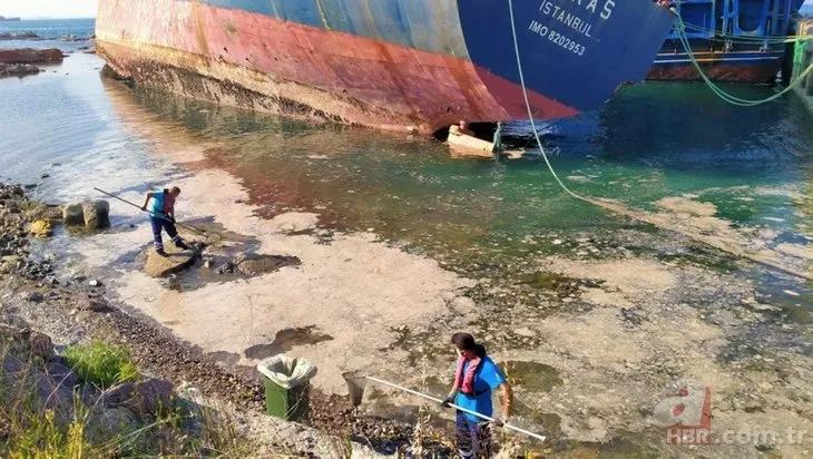 Marmara'da müsilaj temizliği! İşte müsilaj temizliğinden görüntüler