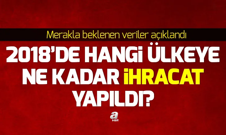 2018de en çok o ülkeye ihracat yapıldı!