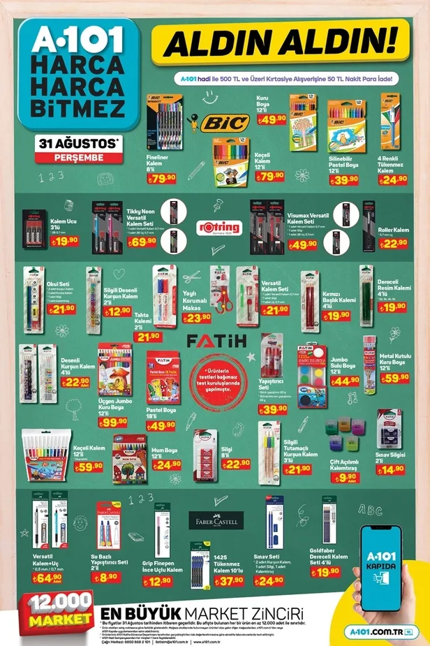 A101 31 Ağustos aktüel ürünler kataloğunda neler var? 3.999 TL’ye akıllı telefon ve tüm kırtasiye malzemeleri A101’de
