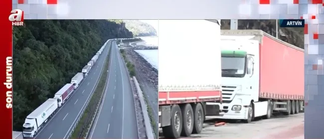 İhracat arttı, Sarp Sınır Kapısı’nda 30 kilometrelik TIR kuyruğu oluştu