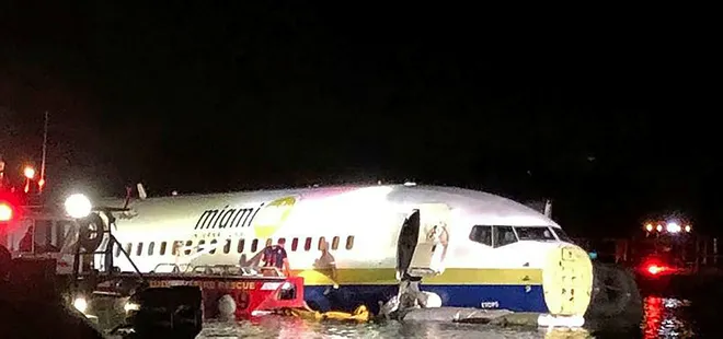 ABD’de uçak pistten çıkıp nehre indi!