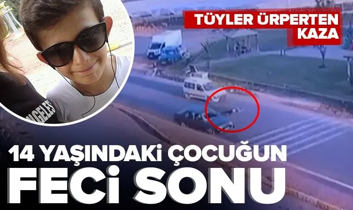 2 araç bisikletli çocuğa peş peşe çarptı! Feci kaza kamerada
