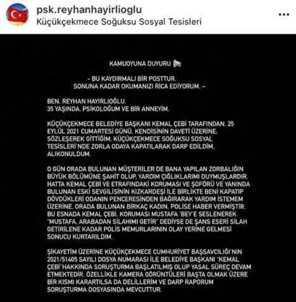 CHP Küçükçekmece Belediye Başkanı Kemal Çebi hakkında skandal iddia! Genç kadını alıkoyup darbetti