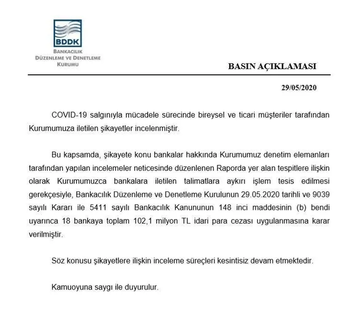Son dakika: BDDK'dan 18 bankaya para cezası - 1