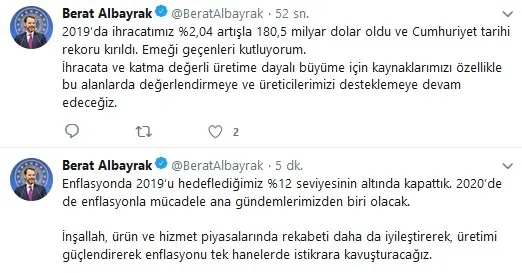 Hazine ve Maliye Bakanı Berat Albayrak'tan enflasyon değerlendirmesi - 1
