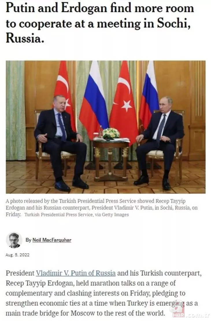 Dünyanın birinci gündem maddesiydi! Başkan Erdoğan ve Putin’in Soçi zirvesi manşetlerde: Türkiye etkisini kanıtladı