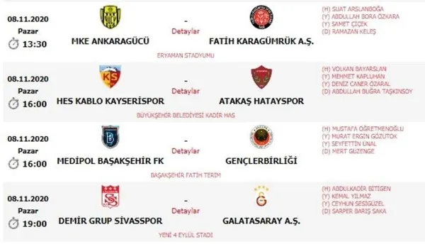 Süper Lig'in 8. haftasında görev alacak hakemler açıklandı - 1