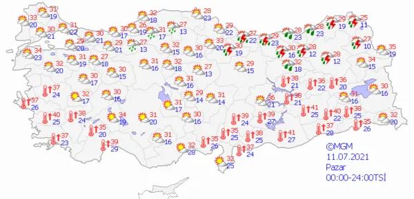 1625934196378.png Meteoroloji'den çok sayıda ile son dakika sağanak yağış uyarısı! İstanbul Ankara ve İzmir hava durumu - 5