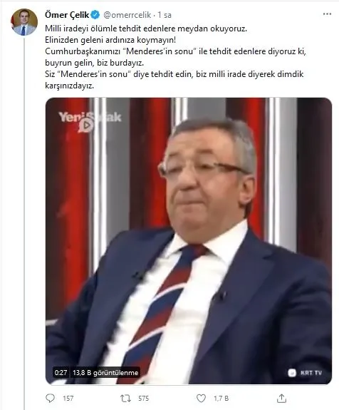 ak-parti-sozcusu-omer-celikten-chpli-altaya-tepki-1618967805899.jpg Başkan Erdoğan'ı tehdit eden CHP'li Altay'a bir tepki de AK Parti Sözcüsü Ömer Çelik'ten - 1