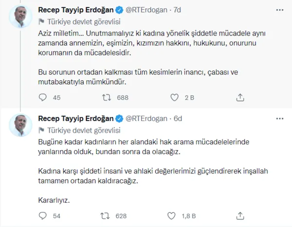 Son dakika: Başkan Erdoğan’dan 25 Kasım Kadına Yönelik Şiddete Karşı Uluslararası Mücadele Günü mesajı