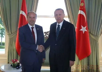 Başkan Erdoğan, Ersin Tatar'ı kabul etti