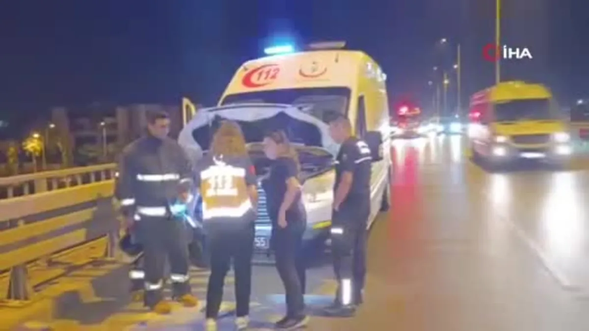 Akseki'ye giden ambulansın motorunda yangın çıktı