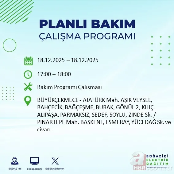 İlçe ilçe duyuruldu! İstanbul’da 10 saatlik elektrik kesintisi: BEDAŞ-AYEDAŞ listesi 8