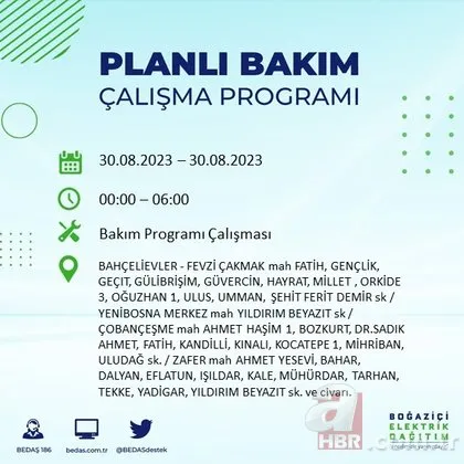 İstanbul’da çok sayıda ilçede elektrik kesintisi! BEDAŞ saat vererek duyurdu...