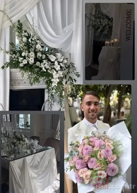 Galatasaray'ın yıldızı Yunus Akgün ellerinde çiçekle! Tuğçe Alaca ile en mutlu günü | İşte nişandan ilk kareler 5