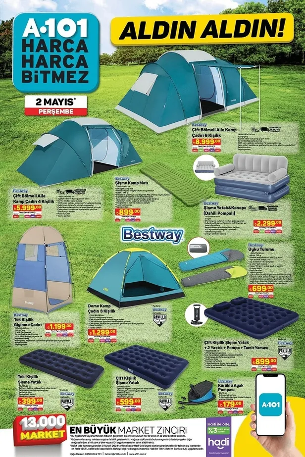 A101 5 Mayıs Aktüel ürünler kataloğu yayınlandı! A101’e uygun fiyata Çekme Karavan, Üç Tekerlekli Elektrikli Moped, Aile Kamp Çadırı geliyor