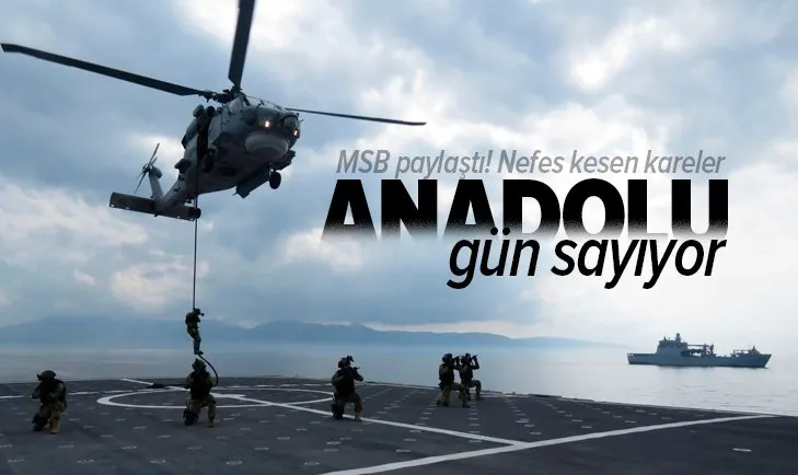 MSB paylaştı: Türkiye’nin İlk Amfibi Hücum Gemisi ’Anadolu’da nefes kesen eğitim