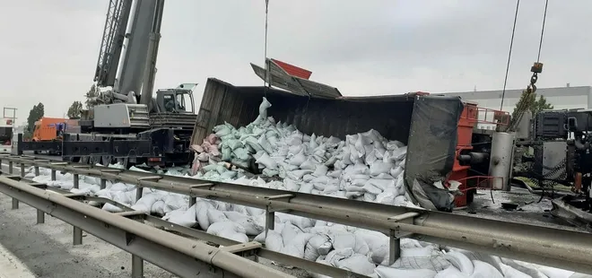 TEM Otoyolu trafiğini durduran kaza!