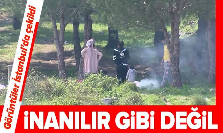 İstanbul’da inanılmaz görüntüler! Piknik yapıp balık tuttular