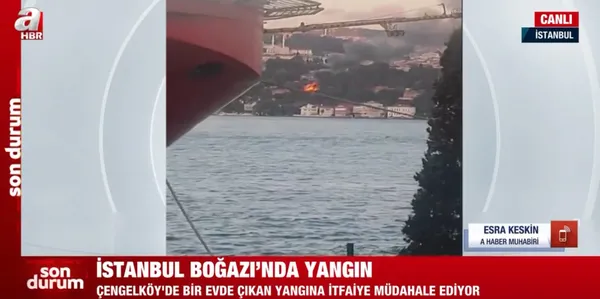 İstanbul Boğazı'nda yangın! Tarihi bina alev aldı - 3