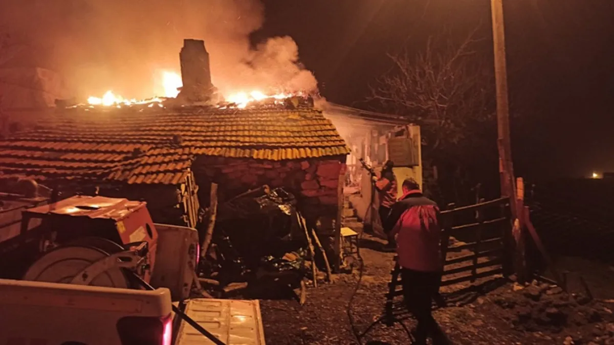 Balıkesir'de tek katlı evde yangın! 1 yaralı