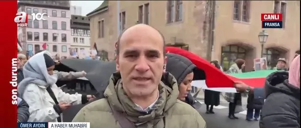 Dünya Gazze için ayakta! A Haber Filistin’e destek gösterilerini İngiltere, Fransa ve Almanya’dan aktardı