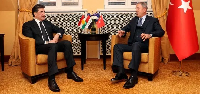 Son dakika: Milli Savunma Bakanı Hulusi Akar, IKBY Başkanı Barzani ile görüştü
