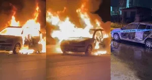 Alev topuna dönen araçta yanarak can verdi!