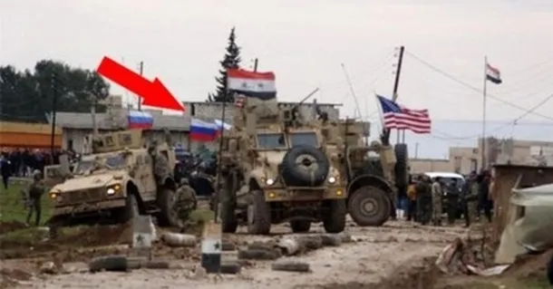 Kamışlı’da ABD-Rusya gerginliği! ABD zırhlı aracı, Ruslara ait zırhlı aracın önüne kırdı
