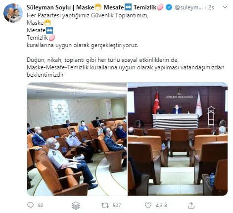 İçişleri Bakanı Süleyman Soylu uyardı! Düğün, nikah, toplantı yapacaklar dikkat