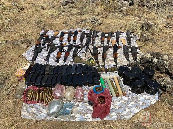 PKK’lı teröristlerin sığındığı mağarada patlayıcılar ele geçirildi