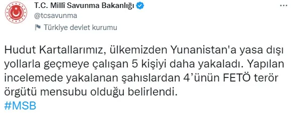 1669726771444.jpg Son dakika: Yunanistan'a kaçmaya çalışırken yakalanan 5 kişiden 4'ü FETÖ'cü çıktı - 1