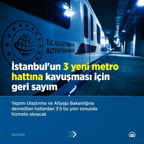 İstanbullular için geri sayım başladı! Ulaştırma ve Altyapı Bakanlığı devreye girdi: 3 yeni metro 2023’te hizmete girecek