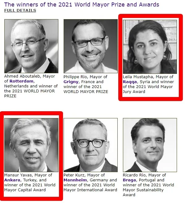 Ankara Büyükşehir Belediyesi Başkanı Mansur Yavaş, YPG’li terörist Leila Mustapha ile aynı yerden ödül aldı