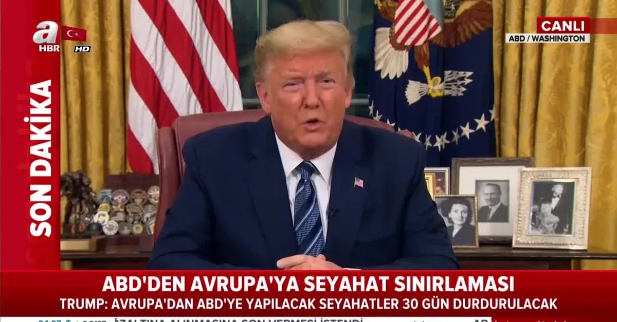 Donald Trump, Avrupa’dan gelen tüm seyahatleri askıya aldıklarını açıkladı