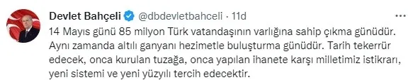 MHP Genel Başkanı Devlet Bahçeli'den flaş seçim açıklaması: Aziz milletim sıra sende - 6
