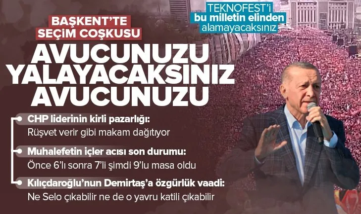 Başkan Erdoğan’dan 7’li koalisyon ve Kılıçdaroğlu’na net mesaj: Bu milletin elinden TEKNOFEST’i Kızılelma’yı alamazsınız