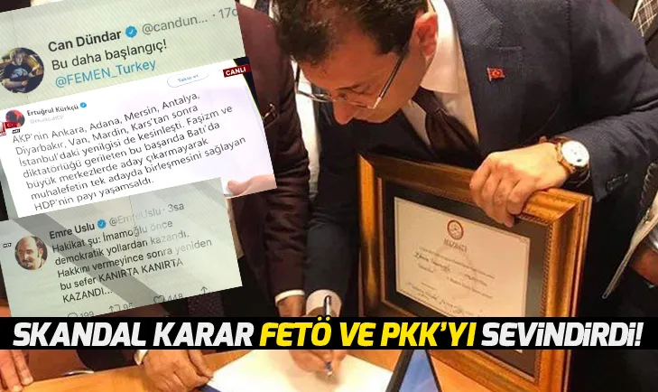 İl Seçim Kurulunun skandal mazbata kararına sevinen PKK ve FETÖ oldu