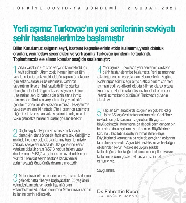 koronavirus-bilim-kurulu-sonrasi-yazili-aciklama-turkovac-artik-sehir-hastanelerinde-1643819953440.jpg Koronavirüs Bilim Kurulu sonrası yazılı açıklama! TURKOVAC artık şehir hastanelerinde - 1