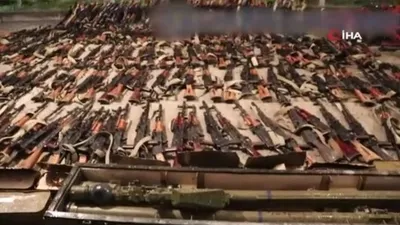 Karabağ’da Ermenilerin bıraktıkları silahlar