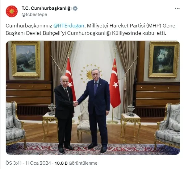 Başkan Erdoğan Devlet Bahçeli ile görüştü! Gündem yerel seçim...