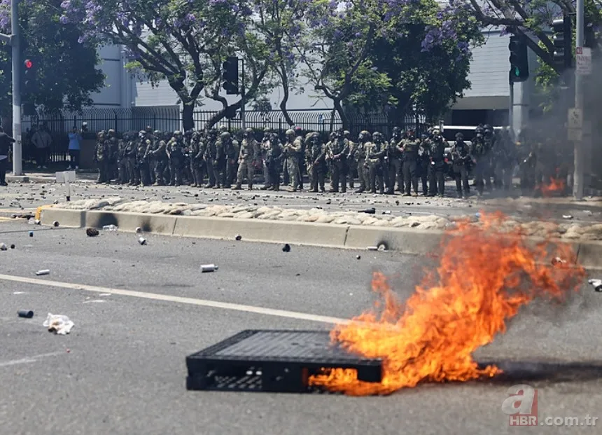 Görüntüler ABD'den: Göçmenlik baskınları protestoları alevlendirdi! Los Angeles'a 2000 ulusal muhafız gönderildi 16