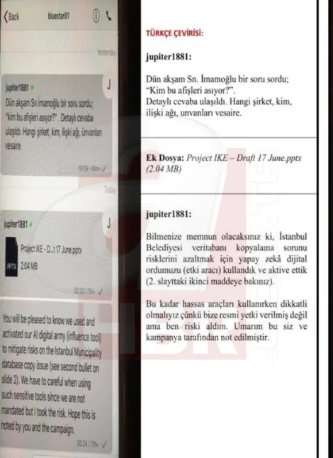 Hüseyin Gün ve Necati Özkan’ın Wickr isimli haberleşme uygulamasından yaptıkları yazışmalar (AHABER)