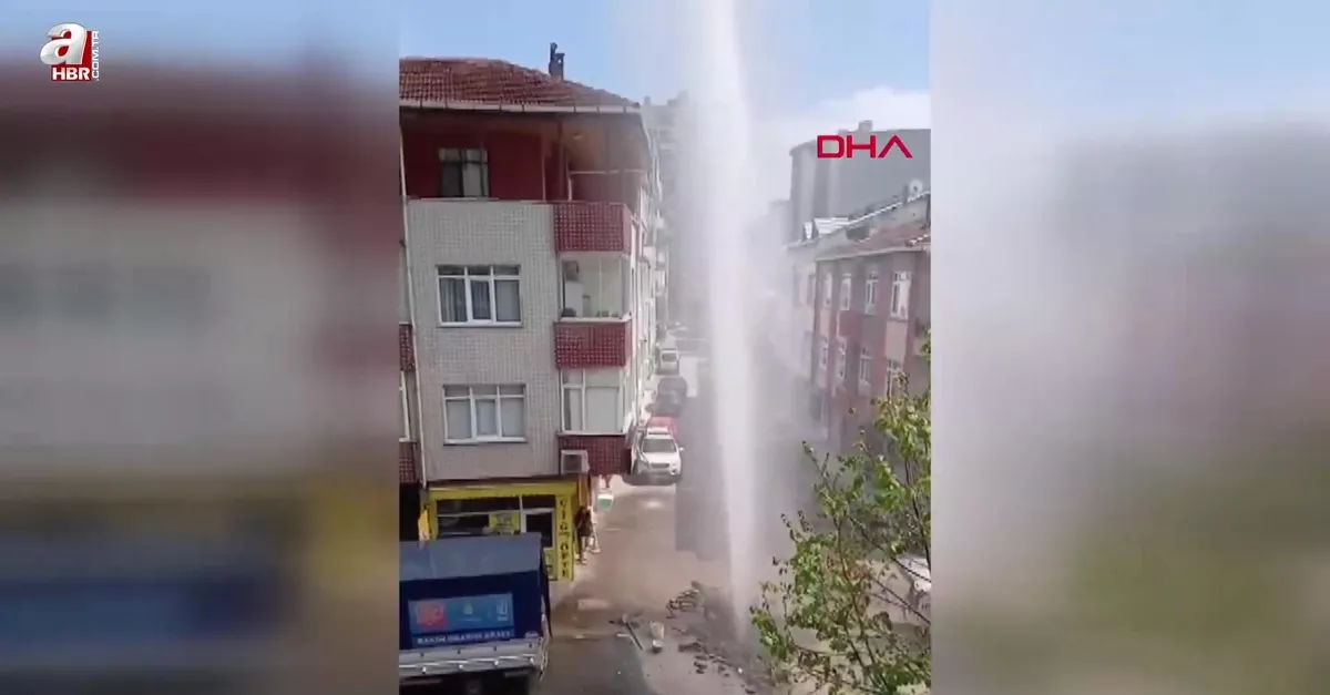 İSKİ çalışmasında boru patladı