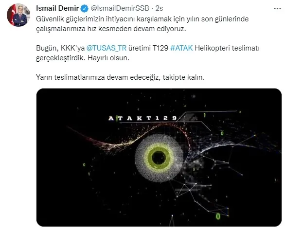 Savunma Sanayii Başkanı İsmail Demir: T129 ATAK helikopteri teslimatı gerçekleştirdik - 3
