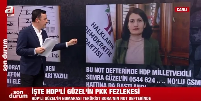 HDP’li Semra Güzel’in fezlekesi A Haber’de! Güzel’in üstünde PKK kamuflajı ve yanında AK-47 model silahlar var