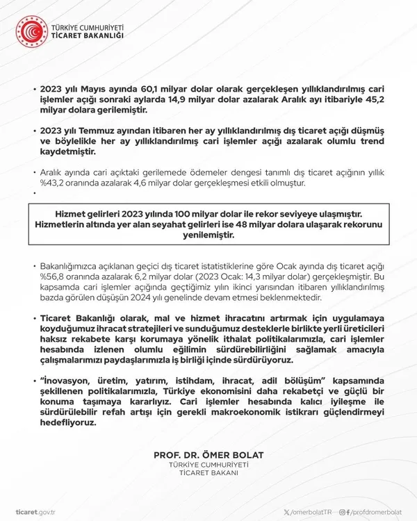 100 milyar doları aştı! Bakan Ömer Bolat rekoru duyurdu: İhracatta bir ilk