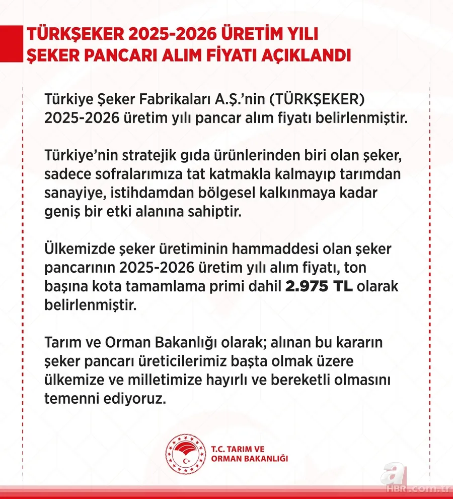 Tarım ve Orman Bakanlığı duyurdu! Şeker pancarının alım fiyatı belli oldu 2