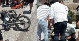 Otomobil ve motosiklet çarpıştı! 2 yaralı